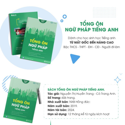 Sách Tổng Ôn Ngữ Pháp Tiếng Anh - Cô Trang Anh (Bản mới nhất)