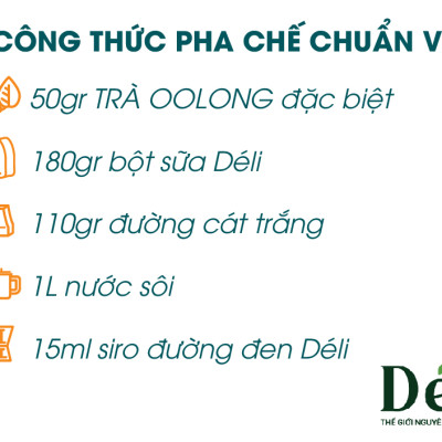 Combo Bột Sữa Cao Cấp 1kg+Trà Olong Nướng 500gr+ siro đường đen Déli 1lit [nguyên liệu pha chế trà sữa Olong sốt đường đen] HSD: 12 tháng