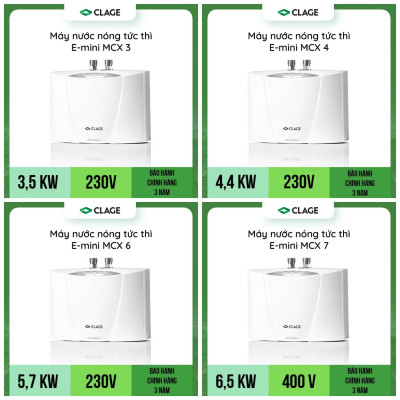 Máy Làm Nước Nóng Tức Thì CLAGE E-mini MCX4, Chống Giật, Điều Khiển Thông Minh Làm Nước Nóng Trực Tiếp - Hàng Chính Hãng