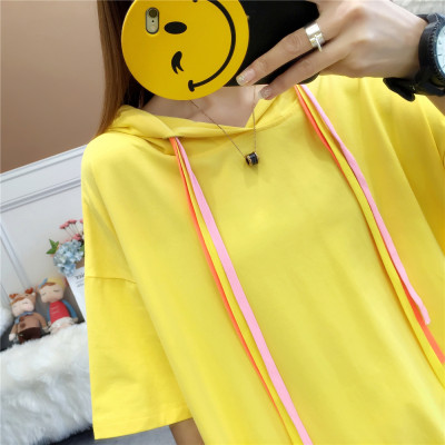 Áo Thun Tay Dài Liền Nón Xinh Xắn Dành Cho Nữ