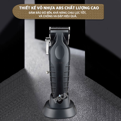 Tông đơ cắt tóc chuyên nghiệp Kemei KM-2296 lưỡi cắt mạ carbon công suất mạnh mẽ 5W pin khỏe lithium - Chính hãng