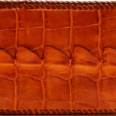 Ví Nam Da Cá Sấu Đan Viền Gai Huy Hoàng HT2224 (12.5 x 10 cm) - Vàng