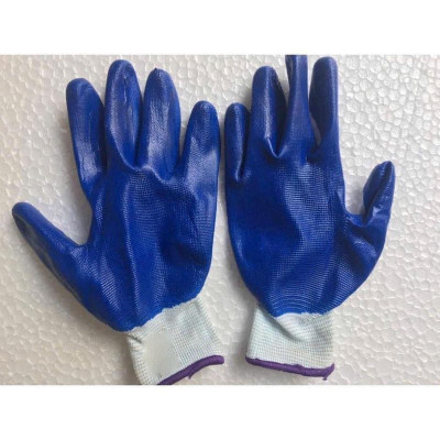 Combo 6 đôi găng tay lao động phủ sơn xanh, chống trơn, tăng độ bám dính, thoải mái khi làm việc