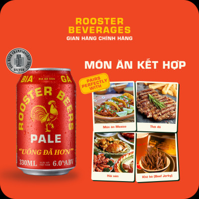 Thùng Rooster Beers Pale (Bia Gà) 24 Lon (330ml/Lon)