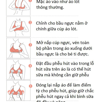 Áo Vắt Sữa, Áo Lót Hút Sữa Rảnh Tay Và Cho Con Bú 2 Trong 1 KUNBE Mặc Được Cả Ngày Thay Áo Ngực Thông Thường