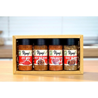 Gia Vị Bột Bò Kho Tự Nhiên Vipep Hũ Nhựa Tròn 60g