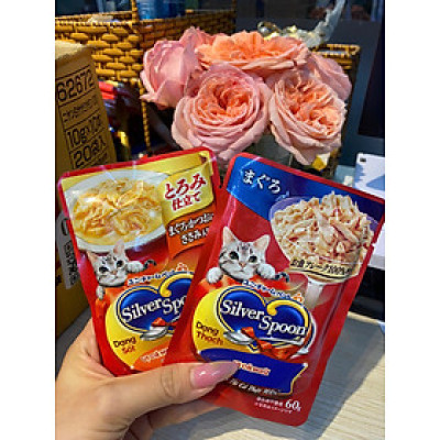 PATE CHO MÈO SILVER SPOON Dạng Thạch & Sốt 60g Xuất Xứ Nhật Bản