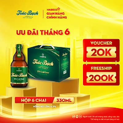 Bia Trúc Bạch IPA Craft - Hộp 6 chai 330ml