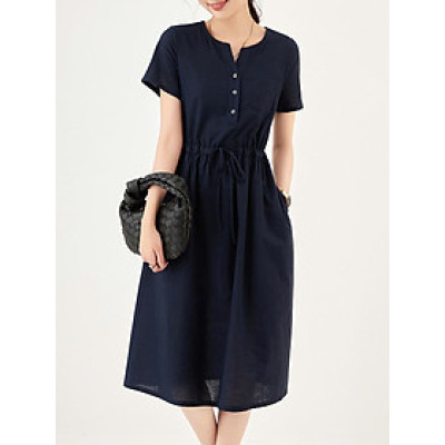 Váy cổ V, có dây rút eo tôn dáng sang chảnh da218