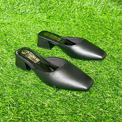 Giày sục nữ gót vuông 3cm Trường Hải mũi vuông da mềm SN155