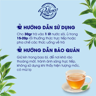 Combo 2 Trà Đen ROFFESCO PREMIUM BLACK TEA Hương Vị Dịu Nhẹ Hậu Ngọt Túi 400g