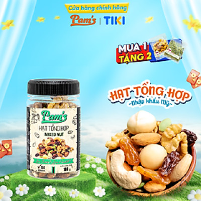 Hạt Dinh Dưỡng Tổng Hợp Mix 6 Loại Macca, Hạnh Nhân, Hạt Điều, Nhân Hạt Óc Chó, Hạt Bí, Nho Úc Pams