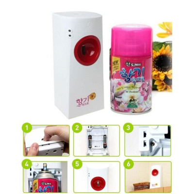 Bộ máy xịt phòng tự động kèm chai xịt phòng cao cấp Sandokkaebi Hàn Quốc 300ml (Màu máy xịt và mùi hương ngẫu nhiên)