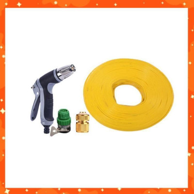 Bộ dây vòi xịt nước rửa xe,tưới cây tăng áp 3 lần 20m(cút đồng nối nhựa xanh) 206817