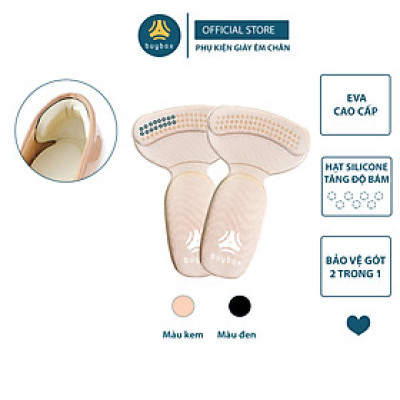 Lót gót chân chất liệu EVA ép hạt silicone cao cấp giúp giảm size, bảo vệ gót chân có keo dán cố định - Buybox - BBPK208