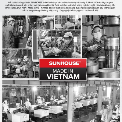 Nồi Chiên Không Dầu Điện Tử Cảm Ứng 9L Sunhouse SHD4089 - Hàng Chính Hãng