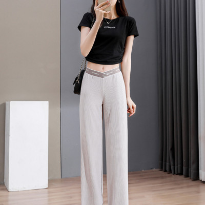 Quần Bầu Suông Ống Rộng Cạp Chéo AZ555 Chất Liệu Thun Gân Lên Dáng Cực Xinh Mặc Hè Siêu Mát