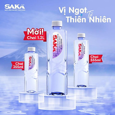 Thùng 24 Chai Nước Uống Ion Kiềm Đóng Chai Saka 355ml - Nước uống Detox với Công Nghệ Điện Phân Ion Kiềm Nhật Bản
