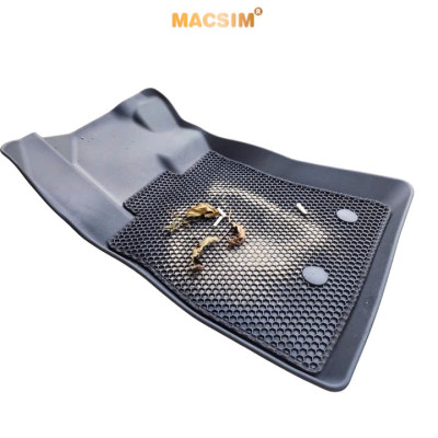 Thảm ô tô sd1 2 lớp dạng lưới lục giác Vinfast Fadil  màu đen - bề mặt cao su siêu sạch - Macsim