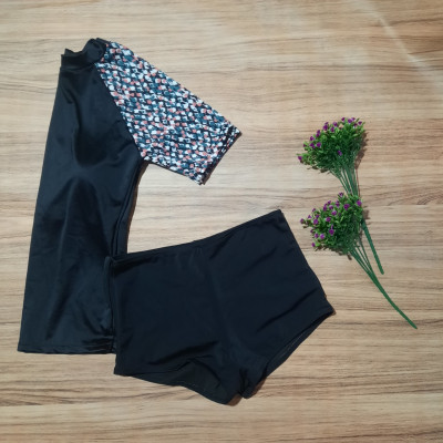 Bộ Đồ Bơi Nữ Quần Đùi Áo Ngắn Tay