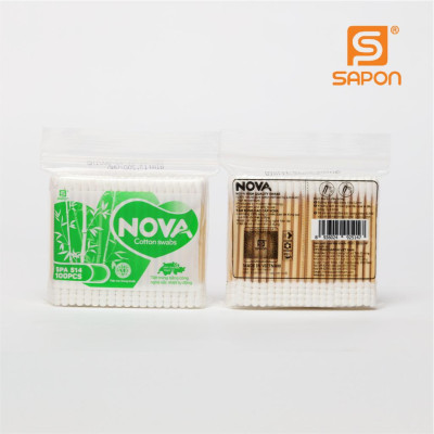 [Lố 12 túi] Tăm bông vệ sinh người lớn NOVA thân trúc [TB01-514] túi 100 que