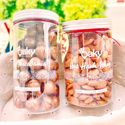 Quà Tặng Oaky - Combo Hạt Dinh Dưỡng Cao Cấp - Hạnh Nhân, Hạt Macca Size Lớn (450gr) - Tặng Túi Giấy Sang Trọng