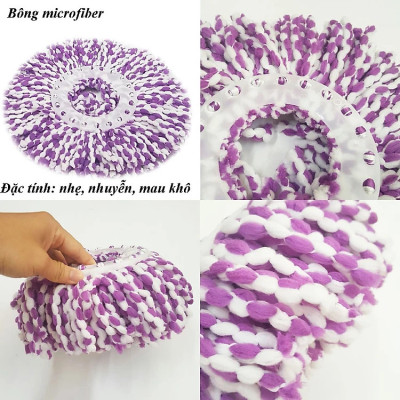 Bông Lau Nhà Microfiber Siêu Thấm PaKaSa - Màu Ngẫu Nhiên