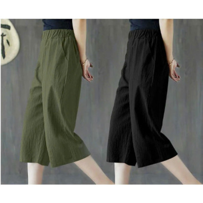 Quần lửng ống rộng nữ Nesa Shop, chất liệu Đũi nhập loại 1, vải mát, mềm mịn, freesize dưới 55kg