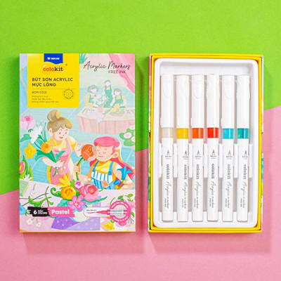 Hộp 6 Bút Sơn Acrylic Mực Lỏng - Colokit ACM-C013