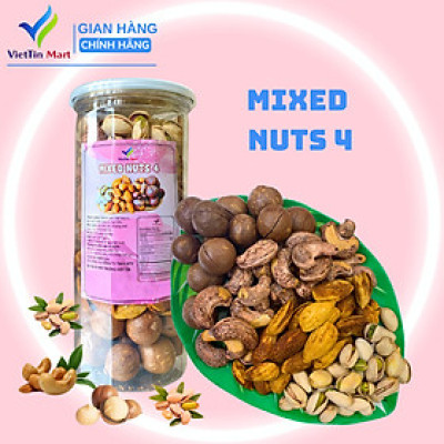 Combo Mix 4 Loại Hạt ( Hạt Dẻ Cười, Hạt Điều, Hạt Macca, Hạnh Nhân Rang Bơ) Viettin Mart 250g/ 500g