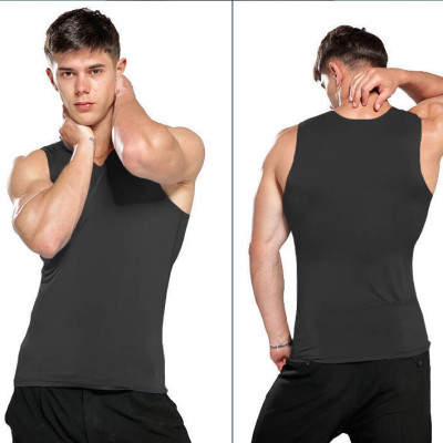 Áo lót nam áo ba lỗ body sát nách cổ chữ V vải lụa lạnh mát không đường may cao cấp