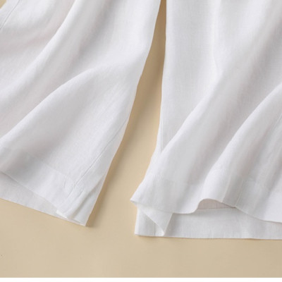 Quần linen suông nữ cạp chun ,quần nữ đi biển mặc thoáng mát ,dễ phối QD08