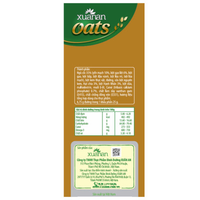 Combo 2 túi: N.Cốc Yến Mạch Hạnh Nhân Hạt Chia ít đường 400G + N.Cốc Gạo Lứt No Sugar[đường ăn kiêng]400G(Tặng Kèm 2 Túi Yến Mạch 150G)