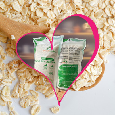 Yến mạch nguyên hạt Cán mỏng Sức Khỏe Xanh, hàng chính hãng nhập khẩu từ Úc, Túi 450g