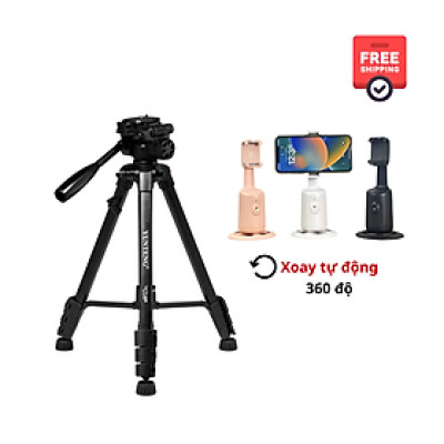 Combo Tripod Yunteng VCT-668 + Gimbal P01 xoay 360 độ - Phụ kiện hỗ trợ tự quay, chụp có kèm remote - Hàng chính hãng