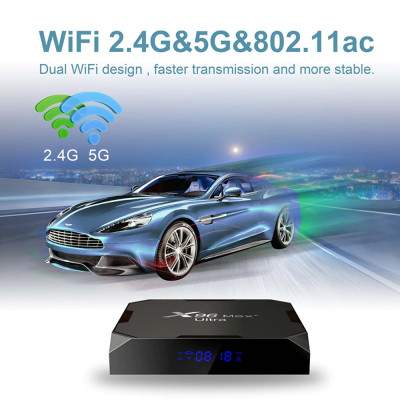 Tivi Box X96 Max plus ultra Android 11 điều khiển giọng nói tiếng việt kiêm bàn phím đèn nền Ram 4G Có Bluetooth S905X4 Wifi Kép Cài Sẵn Ứng Dụng Xem Phim Hd Và Truyền Hình Cáp miễn phí vĩnh viễn - Hàng Nhập Khẩu