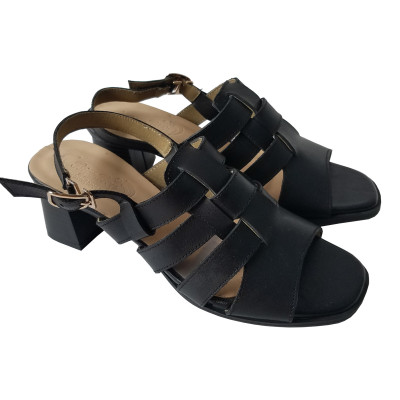 Giày Sandal Cao Gót Da Bò BIGGBEN Cao 5 Phân SDCG134