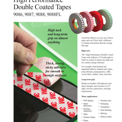 BĂNG KEO 2 MẶT SIÊU DÍNH CHỊU NHIỆT CAO 3M 9088 HIGH PERFOMANCE DOUBLE COATED TAPE DÀY 0.21MM 8MM X 50M