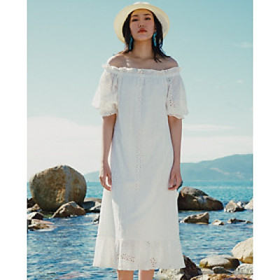 Đầm Trễ Vai Thêu Hạ Vũ DRE225 thời trang thiết kế Hity