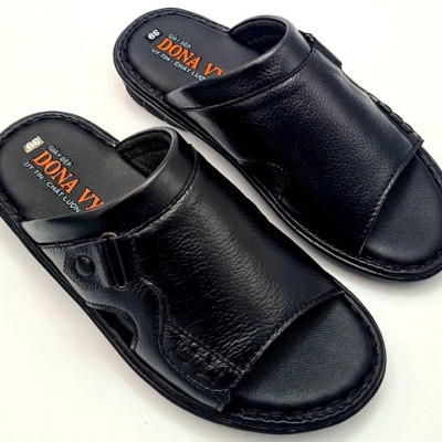 DÉP QUAI NGANG NAM DA BÒ TỰ NHIÊN DONAVY CAO CẤP 3 Ô VUÔNG CÓ KHUY CHỐNG RỈ SÉT, ĐẾ SIÊU NHẸ DONAVY3V