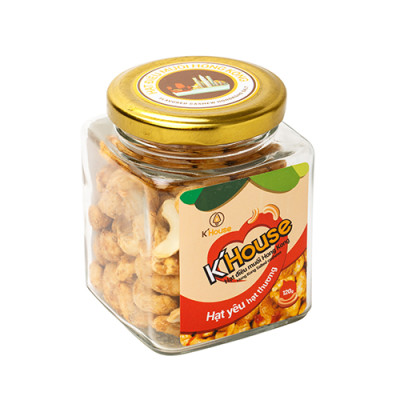 Hạt Điều Rang Muối Hồng Kông KHouse hũ thủy tinh - Hạt điều K
