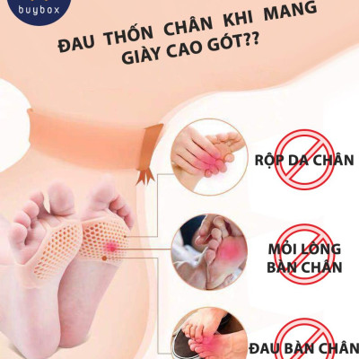 Combo 5 cặp vớ silicone tổ ong đệm êm lòng bàn chân phía trước - BBPK67_5