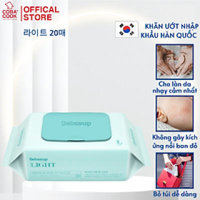 Khăn Ướt Bỏ Túi Hàn Quốc Bebesup Light 20 Tờ Thương Hiệu Bebesup