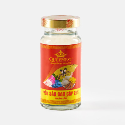 Yến sào chưng sẵn Queennest 25% - vị Nhân Sâm - hũ 150ml - Hộp 6 hũ x 150ml - Hàng Chính Hãng