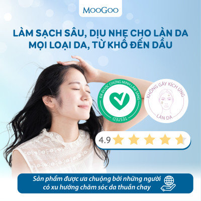 Sữa rửa mặt tạo bọt chiết xuất đu đủ cho da nhạy cảm, da mụn ko SLS, Sulffate Moogoo Úc