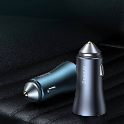 Tẩu củ sạc nhanh 40W cổng PD type c và USB hiệu Baseus Goldern Contactor  Pro đa năng cho xe hơi / xe ô tô trang bị LED đổi màu, Quick Charge 3.0 / Quick Chagre 4.0, PD 3.0, smartchip BPS 2.0 - Hàng nhập khẩu