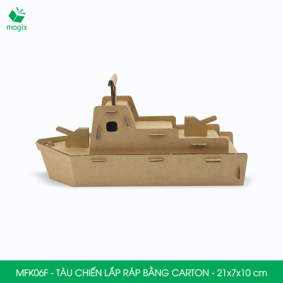 MFK06F - Tàu chiến carton - 21x7x10 cm - Đồ chơi lắp ráp mô hình từ bìa carton cứng cao cấp