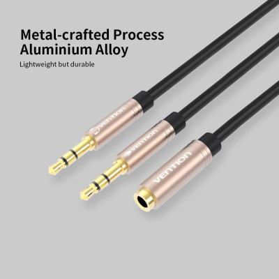 VENTION 3.5mm Audio Extension Cable 3.5 Jack AUX Female to Dual Male Earphone for Phone Headphone Speaker Tablet PC 0.3m
