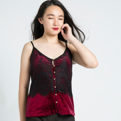 Áo Hai Dây Nhung Hity TOP080 (Đỏ Auburn)