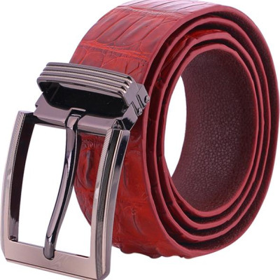 Thắt Lưng Nam Da Cá Sấu Gai Đuôi Đầu Kim Bản Lớn Huy Hoàng HT4716 - Nâu Đất